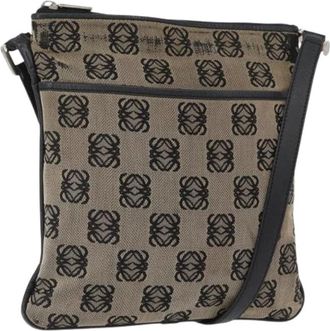 Loewe Pre-owned Cross Body Bags, female, Beige, Size: ONE SIZE Pre-owned Canvas Shoulder Bag