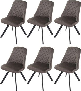 Hhg Juego De 6 Silla De Comedor Hhg-896, Silla De Cocina, Sill&oacute;n, Silla Tapizada, Terciopelo Met&aacute;lico, Marr&oacute;n Oscuro