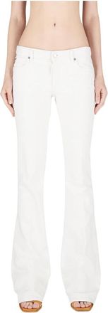 Dsquared2 Witte Rechte Broek - Dames - Straight fit broeken - Wit - S - Katoen - Broeken