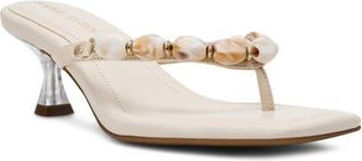 Anne Klein Gwenn Stone Embellished Thong Sandal in Bone at Nordstrom, Size 7.5
