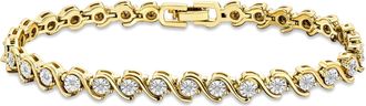 The Diamond Store 0.19ct Diamond and 18K Gold Vermeil Twist Bracelet