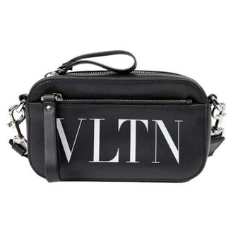 Valentino Pre-owned Cross Body Bags, female, Black, Size: ONE SIZE Pre-owned Logo Shoulder Crossbody Bag