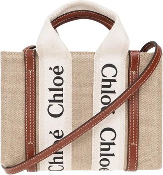 Chlo&eacute; Woody Mini schoudertas - Dames - Mini tas - Beige - ONE Size - Leer - Tassen