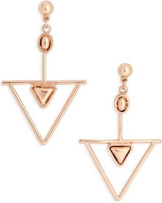 Karine Sultan Geometric Dangle Drop Earrings in Rose Gold at Nordstrom Rack