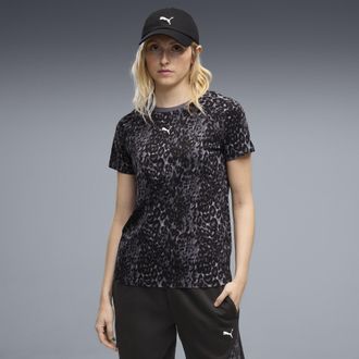 Puma T-shirt con grafica animalier da donna, Abbigliamento, Grigio, XL