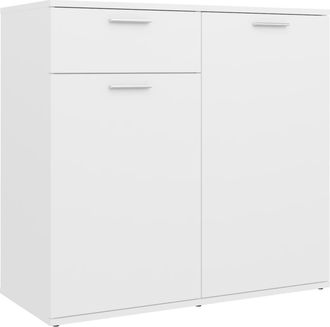 vidaXL Aparador De Madera Contrachapada Blanco 80x36x75 Cm Vidaxl