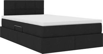 vidaXL Storage Bed with Mattress Black 120 x 190 cm Engineered Wood vidaXL