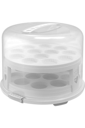 Rotho Kuchentransportbox, Kunststoff, rund, 34.5x26x35.5 cm, Reach, DIN EN ISO 14001, DIN EN ISO 9001, Made in Switzerland, lebensmittelecht