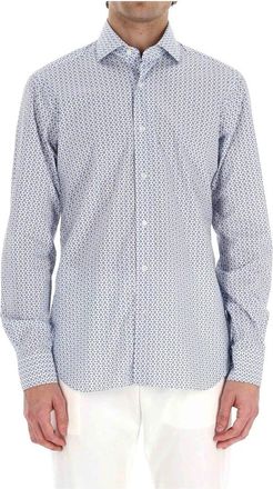Barba Camicia micro fantasia - Heren - Casual Overhemden - Veelkleurig - L - Katoen - Overhemden