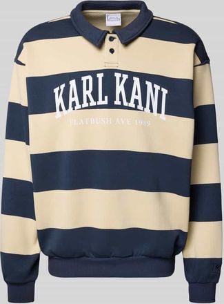 Karl Kani Oversized Sweatshirt mit Polokragen Modell Heritage in Marine, Gr&ouml;&szlig;e XXL