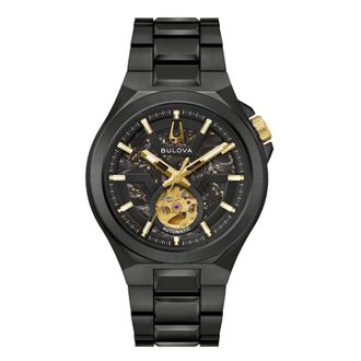 Bulova Maquina Automatic Black Dial Mens Watch 98A340
