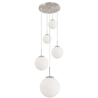 Steinhauer Steinhauer - Sienna Bollique Cluster Pendant Ceiling Light Steel Brushed, Glass Matt