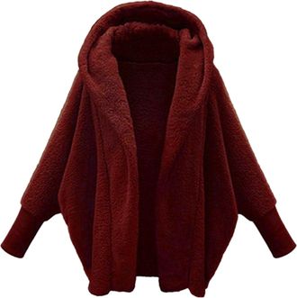 Generic Womens Winter Coats Fleece Jacket Sherpa Hoodies Lightweight Open Front Cardigans Fall Fuzzy Faux Fur Coat Jumpers for Women uk