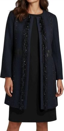 Talbot Runhof Sparkle Tassel Jacket In Blue