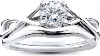 Pompeii3 1/2ct Intertwined Diamond Engagement Ring Set 14K White Gold