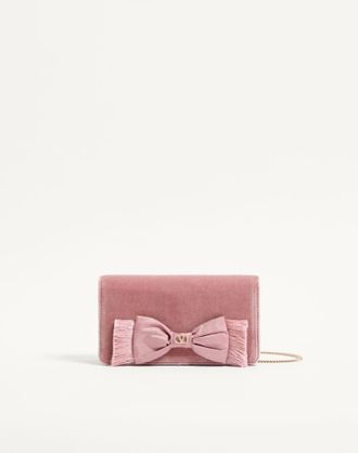 Valentino Garavani VLogo Signature Mini Velvet Shoulder Bag Wo
