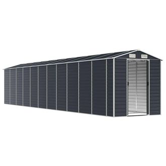 Berkfield Home Garden Shed Anthracite 191x980x198 cm Galvanised Steel in Charcoal | Size: 191 x 980 x 198 cm