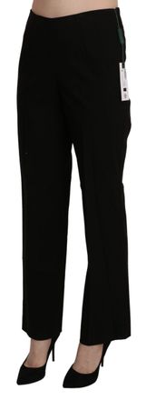 Bencivenga Black High Waist Straight Dress Trouser Womens Pant