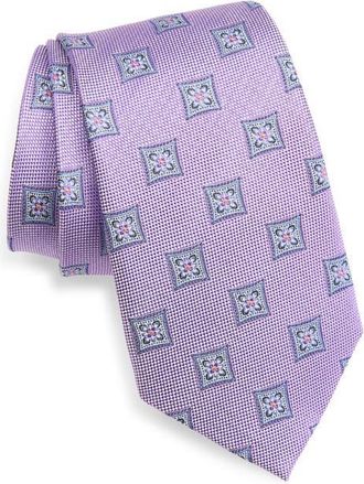 Nordstrom Check Jacquard Silk Tie in Purple at Nordstrom