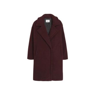 Suncoo Double-Breasted Coats, female, Red, Size: XS Stylish Coat Edona