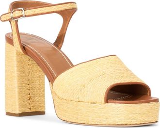 Staud Jodie Ankle Strap Platform Sandal in Natural at Nordstrom, Size 11.5Us