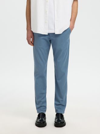 Selected Chinohose SELECTED SLH175-SLIM NEW MILES FLEX PANT NOOS, Herren, Gr. 28, L&auml;nge 32, blau mirage, Web, Obermaterial: 91% Baumwolle, 6% Elastomultiester,