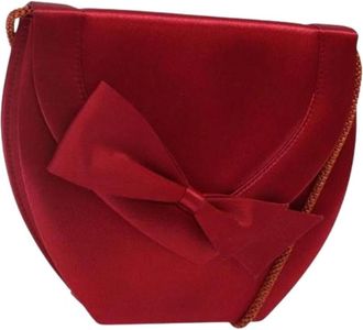Saint Laurent Pre-owned Clutches, female, Red, Size: ONE SIZE Pre-owned Satin Shoulder Bag