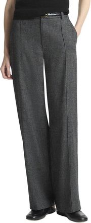 Vince Jasper High Waisted Pintuck Linen & Wool-Blend Wide Leg Pant