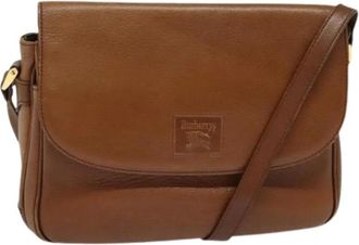 Burberry Pre-owned Cross Body Bags, female, Brown, Size: ONE SIZE Pre-owned Vintage Leather Shoulder Bag