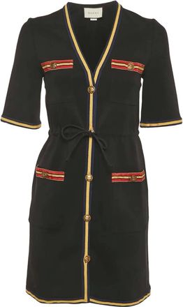 Gucci Abito con dettaglio a righe - Nero