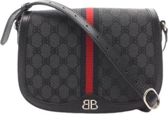 Balenciaga Pre-owned The Hacker Project Leather Canvas Shoulder Bag Limited - Dames - Vintage Schoudertas - Zwart - ONE Size - Leer - Vintage