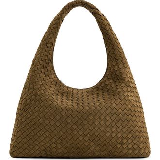 JW PEI Laura Woven Faux Suede Shoulder Bag in Olive Green at Nordstrom