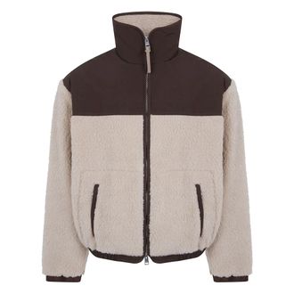 Ami Jack met rits en nylon details - Heren - Jassen - Beige - Maat: L Nylon