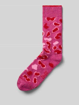 Unio Hamburg Socken aus Baumwoll-Viskose-Mix mit Kaschmir-Anteil mit geripptem Abschluss in Pink, Gr&ouml;&szlig;e 39-42