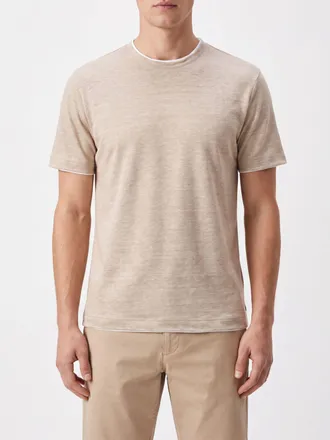Eleventy T-shirt slim fit in puro lino con scollo a girocollo