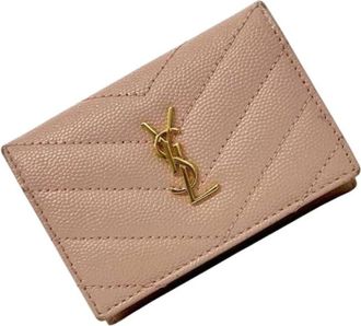 Saint Laurent Pre-owned Tri-fold Portemonnee - Dames - Vintage Accessoires - Roze - ONE Size - Leer - Vintage