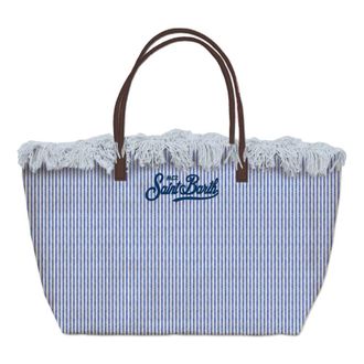 MC2 Saint Barth Tote Bags, female, Blue, Size: ONE SIZE Medium City Canvas Bag