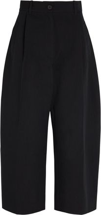 STUDIO NICHOLSON Barrel-leg Cotton and Linen-blend Trousers - Black - 10 (UK10 / S)