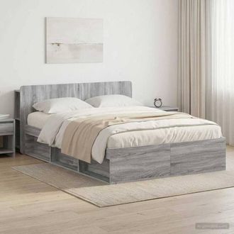 Berkfield Home Bed Frame with Storage Grey Sonoma 150 x 200 cm Engineered Wood