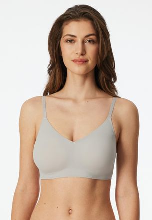 Schiesser Bustier SCHIESSER Invisible Soft, Damen, Gr. 38, N-Gr, grau (211, grau), Single Jersey, Obermaterial: 75% Polyamid, 25% Elasthan, k&ouml;rpernah, BHs Busti