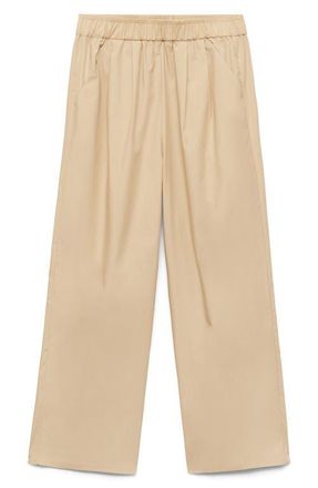 Mango Straight Leg Crop Pants in Medium Brown at Nordstrom