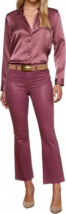 L'agence Kendra Cropped Flare Pant In Deep Mauve Coated