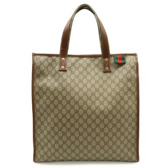 Gucci Pre-owned Tote Bags, female, Brown, Size: ONE SIZE Pre-owned GG Supreme Coated Canvas Tote Bag