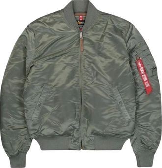 Alpha Industries Heren, Jassen, Groen, Maat: M Leer