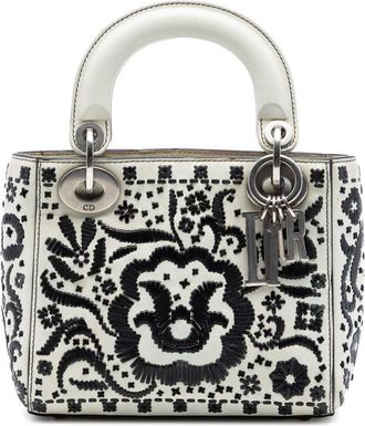 Dior Pre-owned Dior Mini Calfskin Flower Embroidered Lady Dior Ladies MT6K7M2O7JQG7A9B