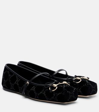Gucci Gucci Horsebit velvet ballet flats