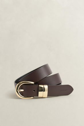 GANT Women Chunky Keeper Leather Belt (100/40) SOIL BROWN