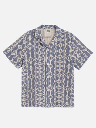 OAS Mens Arko Cuba Shirt In Dust Blue/off-White