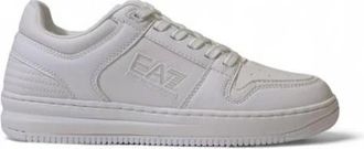 Emporio Armani Moderne witte polyester sneakers - Heren - Sneakers - Wit - 36 2/3 EU - Polyester - Schoenen