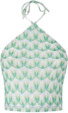 Missoni Top van Viscose met Bloemendessin en Halter Halslijn - Dames - Tops zonder mouwen - Groen - XS - Tops